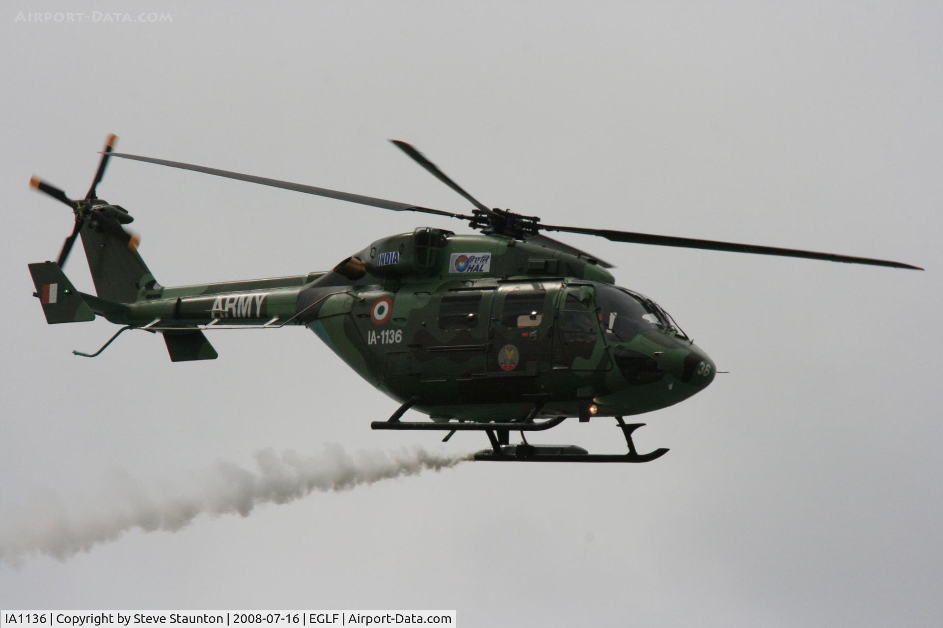 IA1136, Hal Dhruv C/N DS82, Taken at Farnborough Airshow on the Wednesday trade day, 16th July 2009