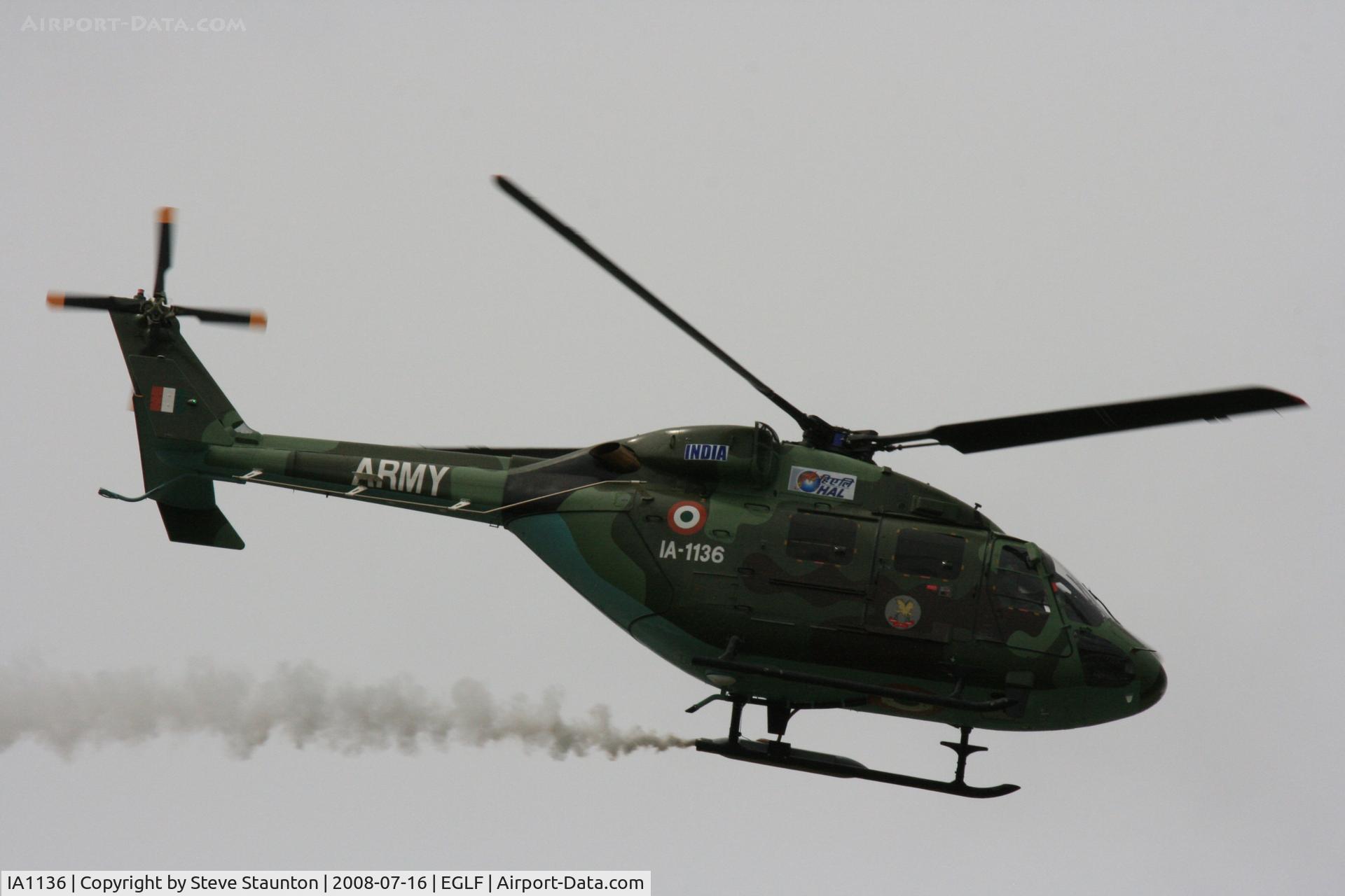 IA1136, Hal Dhruv C/N DS82, Taken at Farnborough Airshow on the Wednesday trade day, 16th July 2009