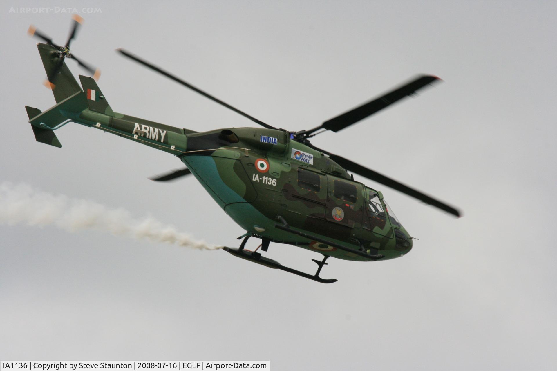 IA1136, Hal Dhruv C/N DS82, Taken at Farnborough Airshow on the Wednesday trade day, 16th July 2009