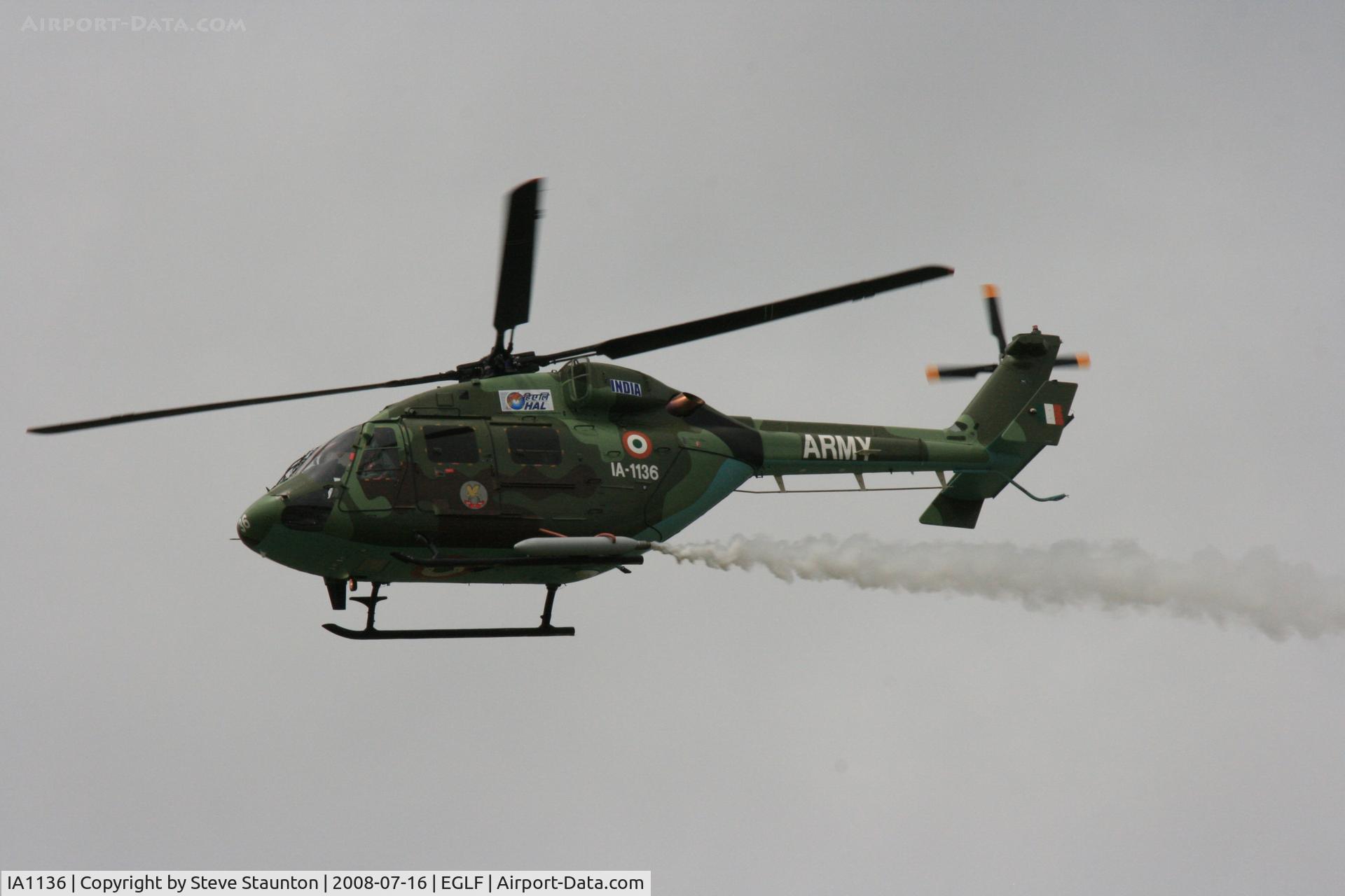IA1136, Hal Dhruv C/N DS82, Taken at Farnborough Airshow on the Wednesday trade day, 16th July 2009