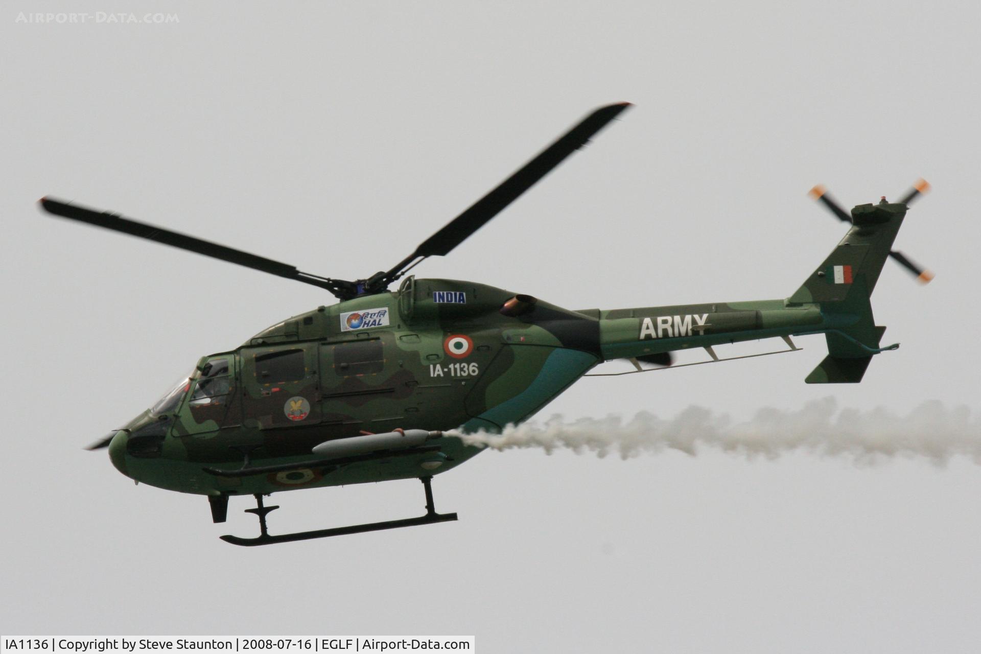 IA1136, Hal Dhruv C/N DS82, Taken at Farnborough Airshow on the Wednesday trade day, 16th July 2009