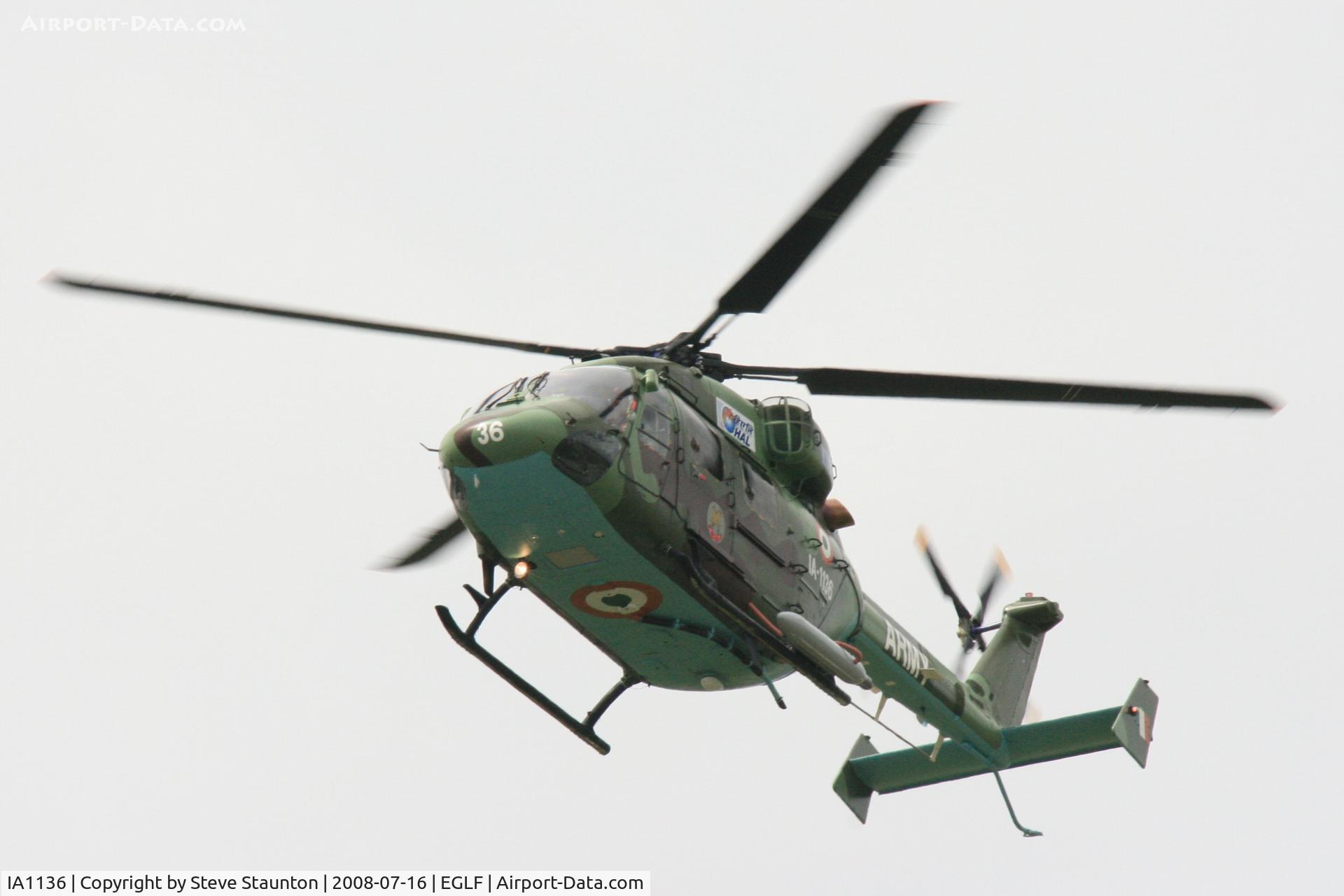 IA1136, Hal Dhruv C/N DS82, Taken at Farnborough Airshow on the Wednesday trade day, 16th July 2009