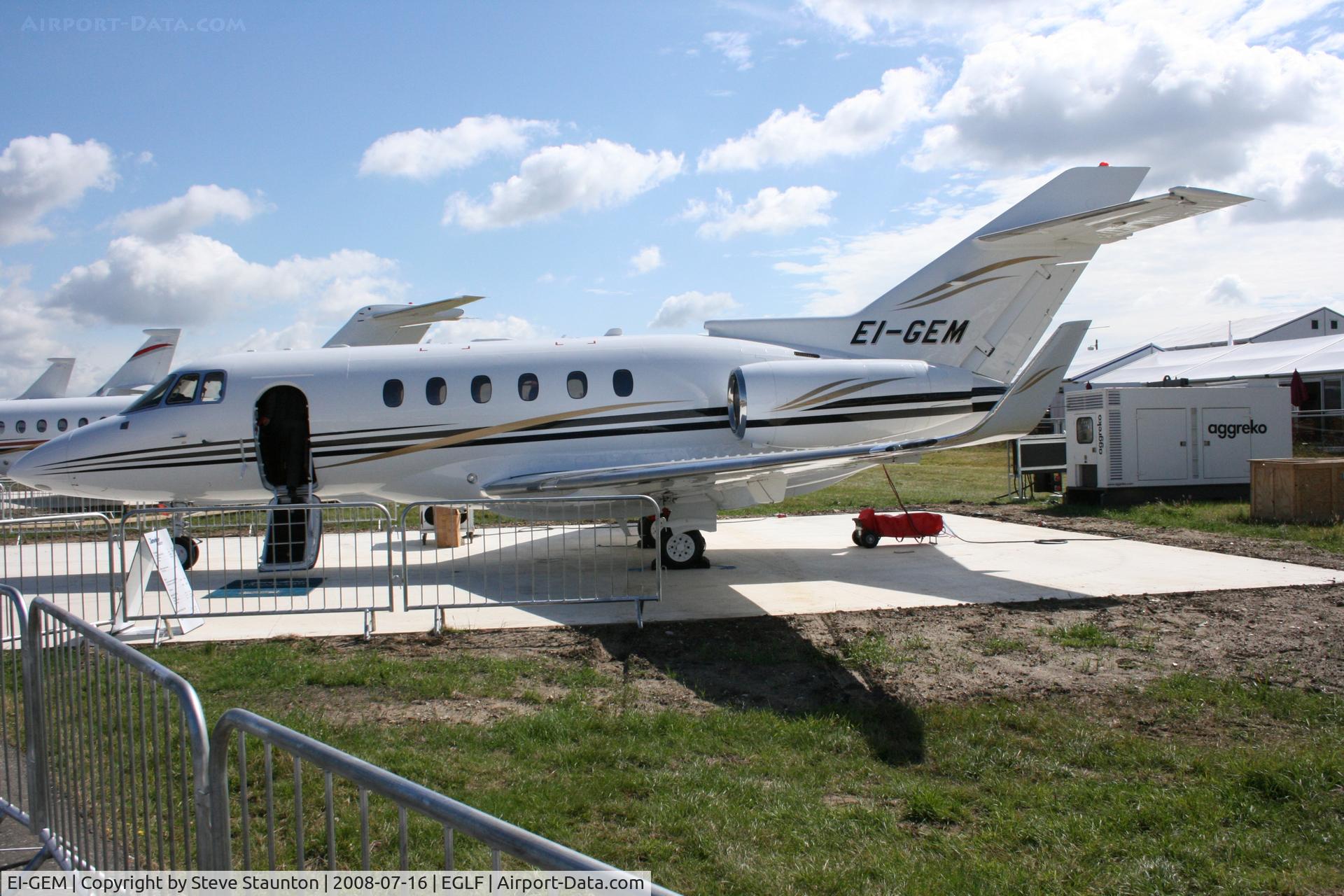 EI-GEM, 2008 Hawker Beechcraft Hawker 850XP C/N 258901, Taken at Farnborough Airshow on the Wednesday trade day, 16th July 2009