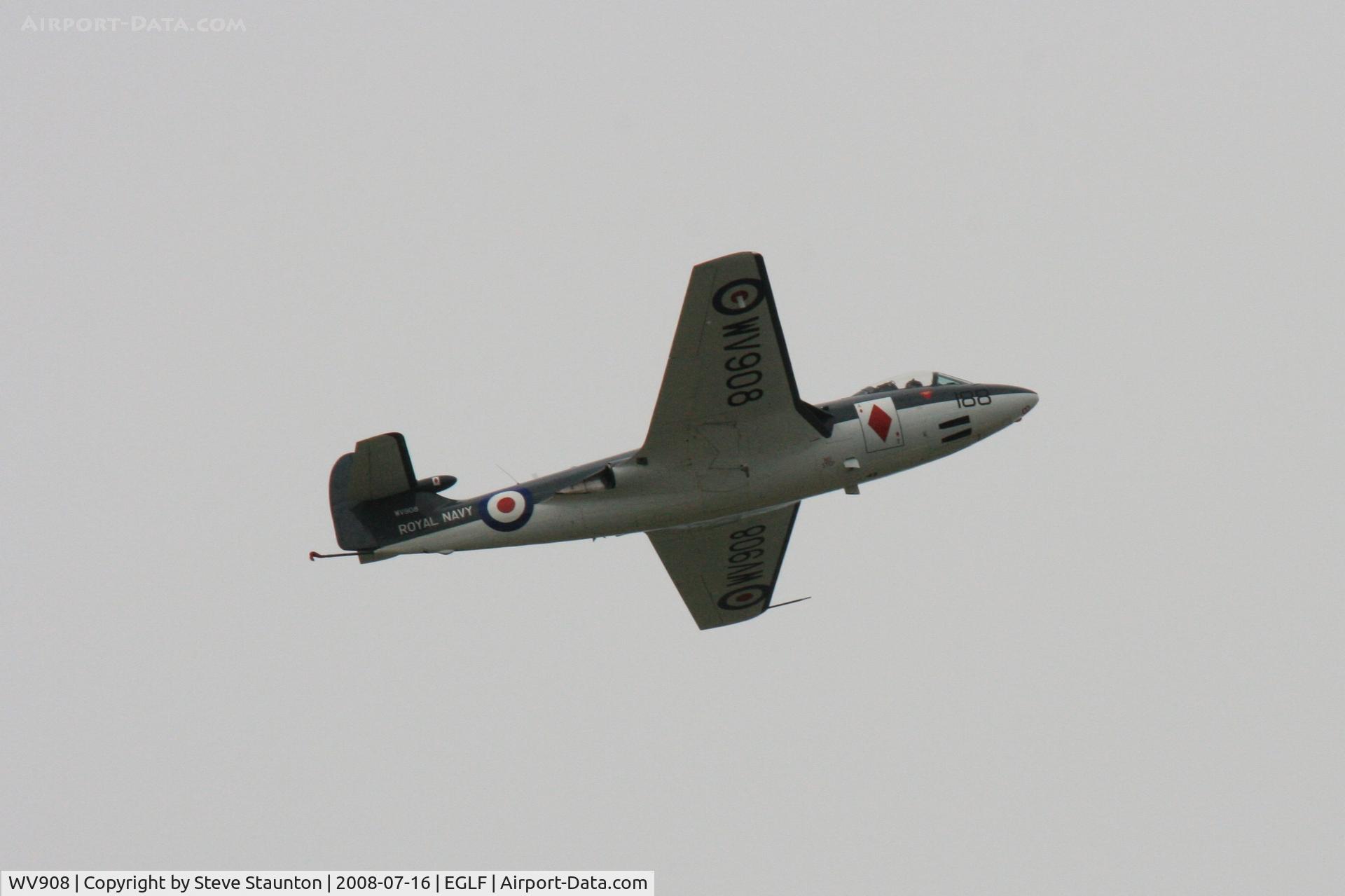 WV908, 1954 Hawker Sea Hawk FGA.6 C/N 6123, Taken at Farnborough Airshow on the Wednesday trade day, 16th July 2009