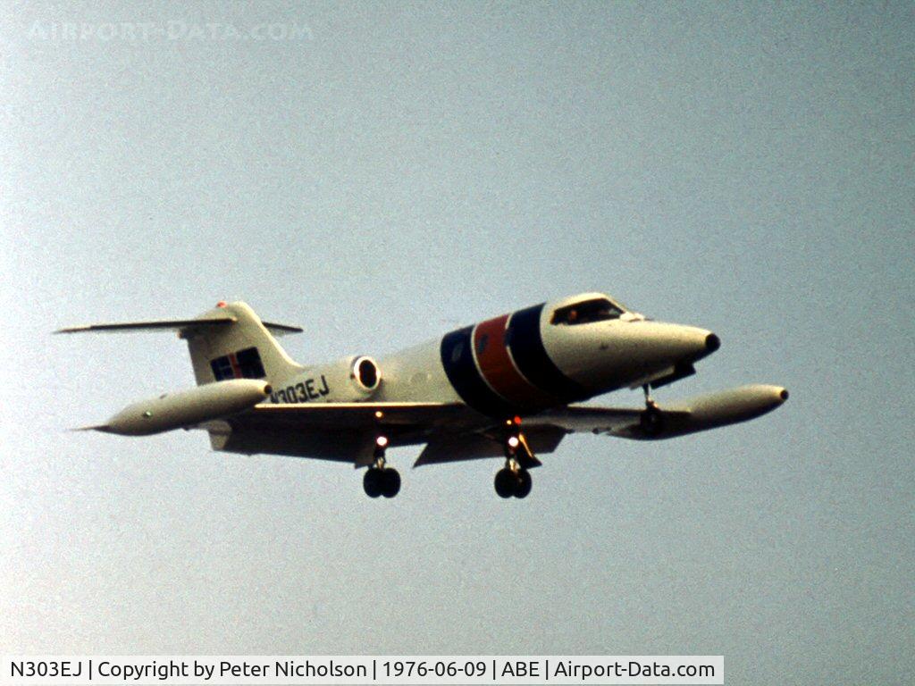 N303EJ, 1975 Gates Learjet 24D C/N 303, On final approach to Allentown Airport in the summer of 1976.