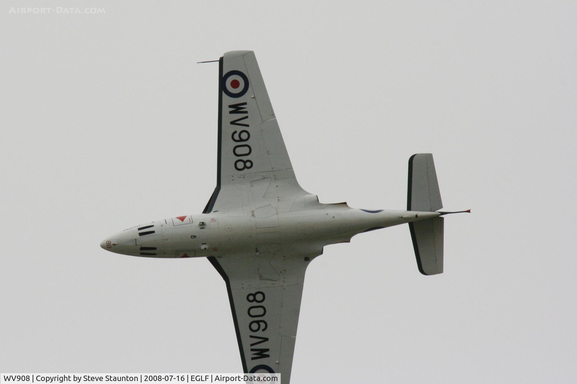 WV908, 1954 Hawker Sea Hawk FGA.6 C/N 6123, Taken at Farnborough Airshow on the Wednesday trade day, 16th July 2008