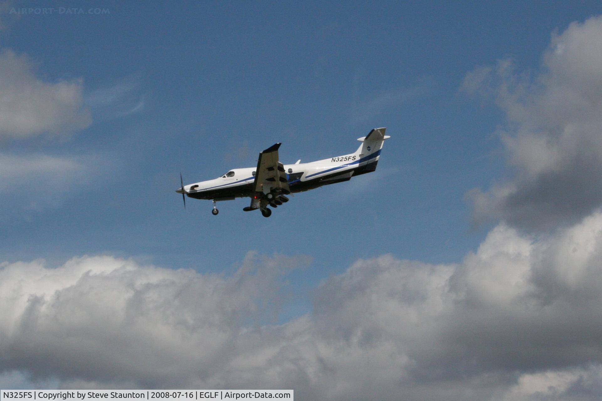 N325FS, 2006 Pilatus PC-12/47 C/N 746, Taken at Farnborough Airshow on the Wednesday trade day, 16th July 2008