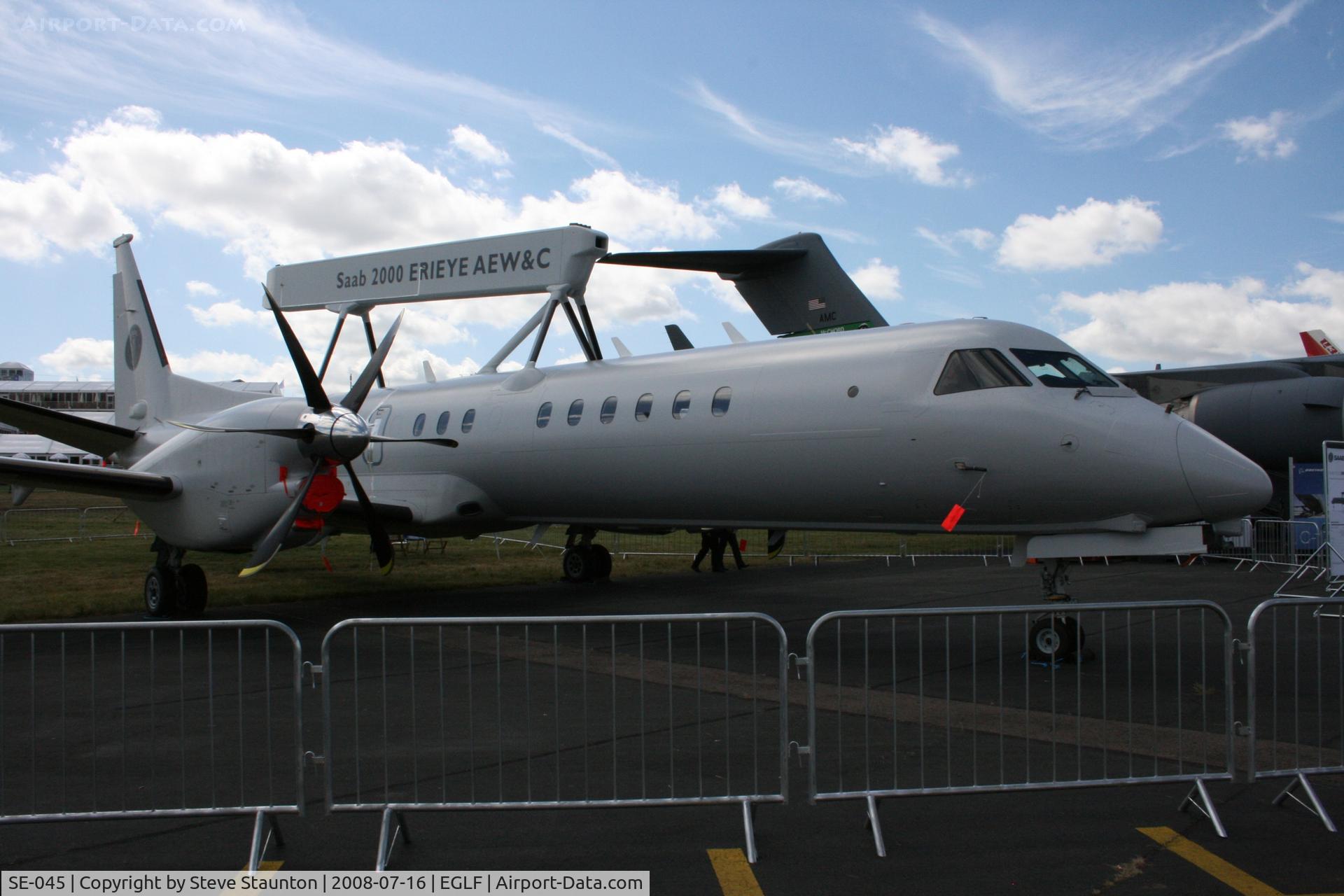 SE-045, 1997 Saab 2000 C/N 2000-045, Taken at Farnborough Airshow on the Wednesday trade day, 16th July 2008