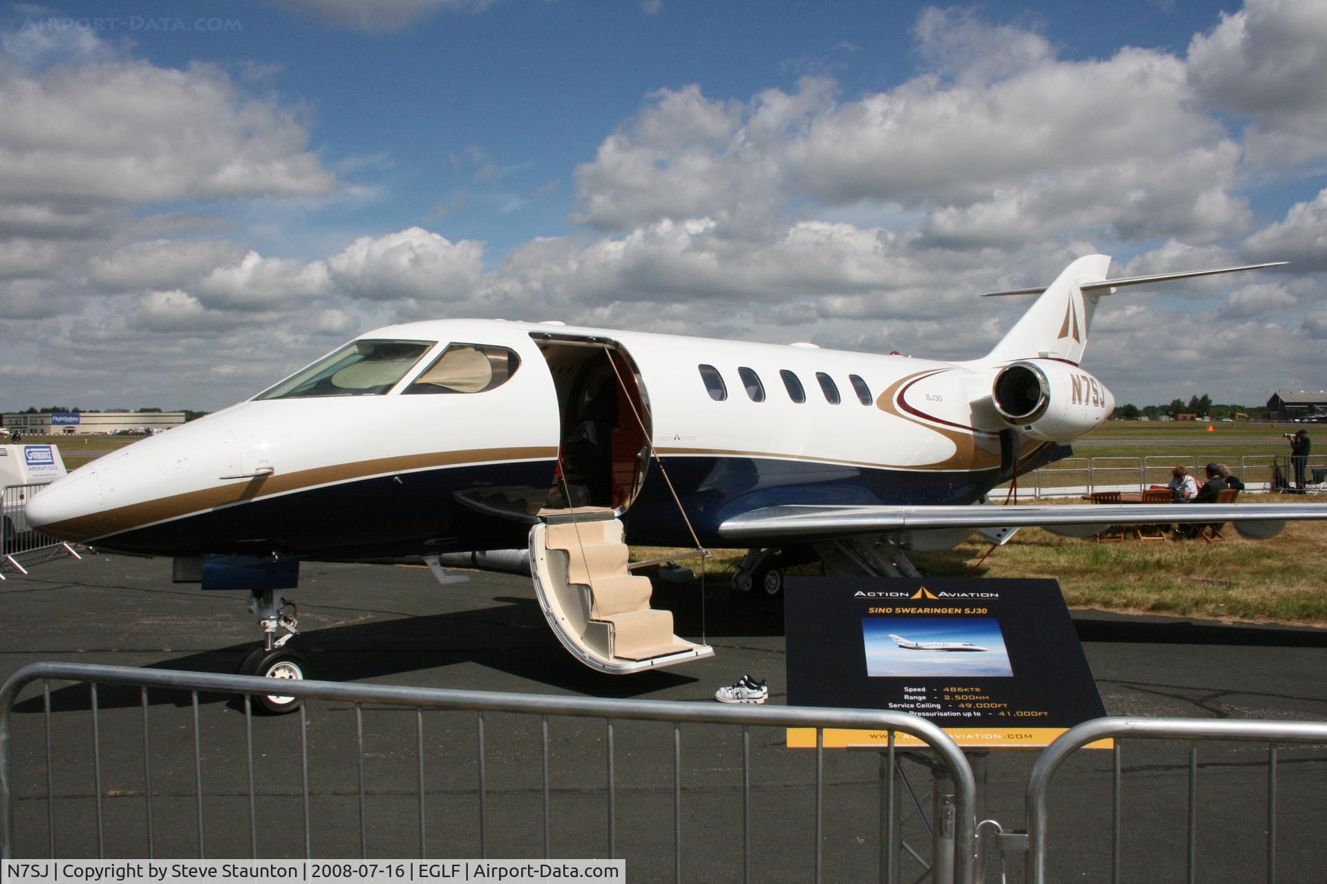 N7SJ, 2007 Sino Swearingen SJ30-2 C/N 007, Taken at Farnborough Airshow on the Wednesday trade day, 16th July 2008