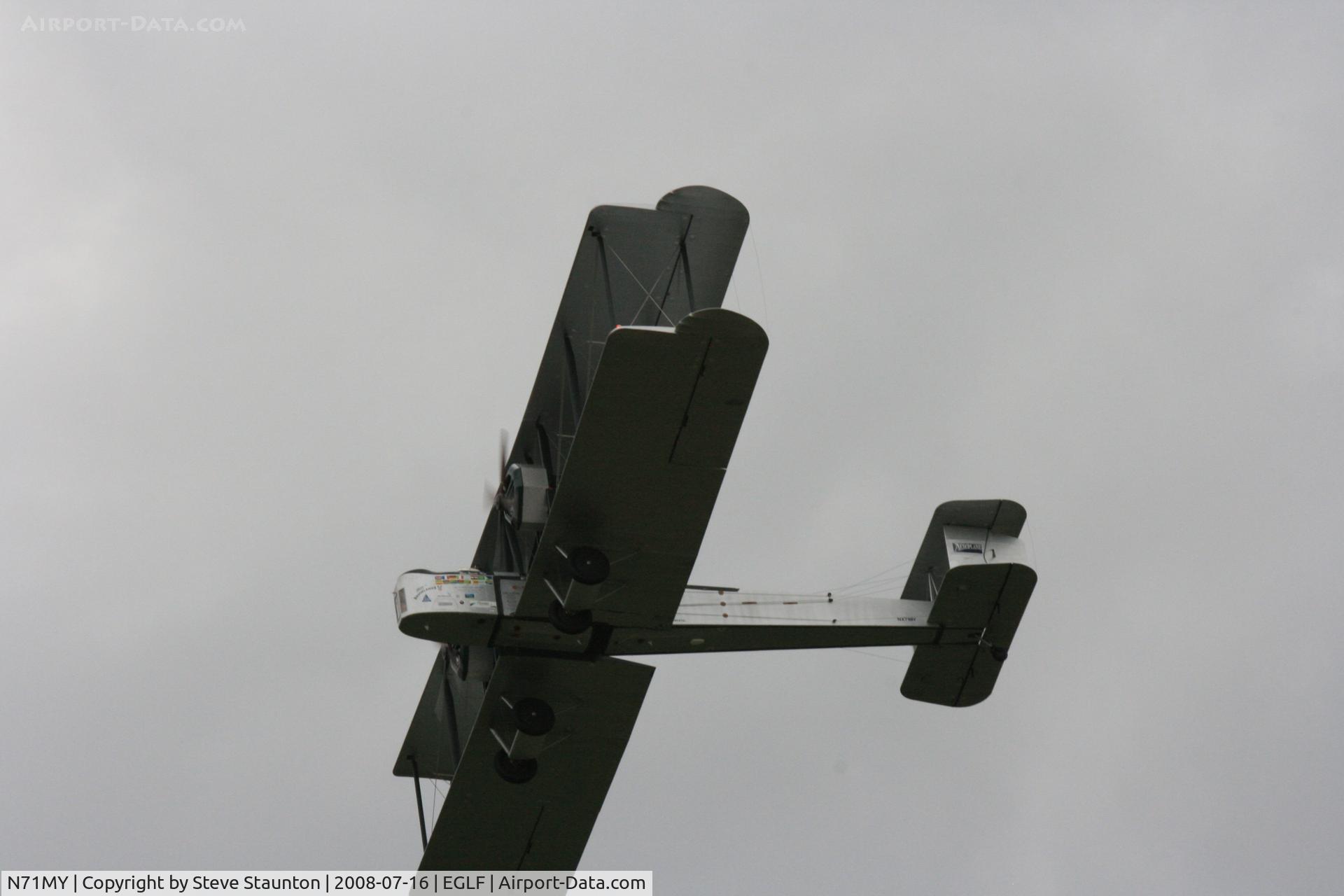 N71MY, 1994 Vickers FB-27A Vimy (replica) C/N 01, Taken at Farnborough Airshow on the Wednesday trade day, 16th July 2008