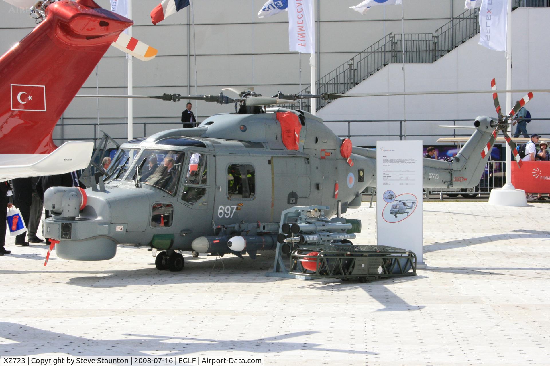 XZ723, Westland Lynx HMA.8DSP C/N 185, Taken at Farnborough Airshow on the Wednesday trade day, 16th July 2008