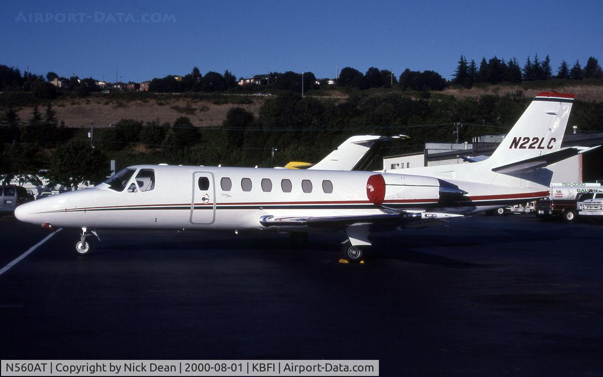 N560AT, 1999 Cessna 560 C/N 560-0521, KBFI (Seen here as N22LC prior to being replaced by a Falcon 900EX of the same reg and owned by the Lowes Companies the re-registered Citation is currently N560AT as posted)