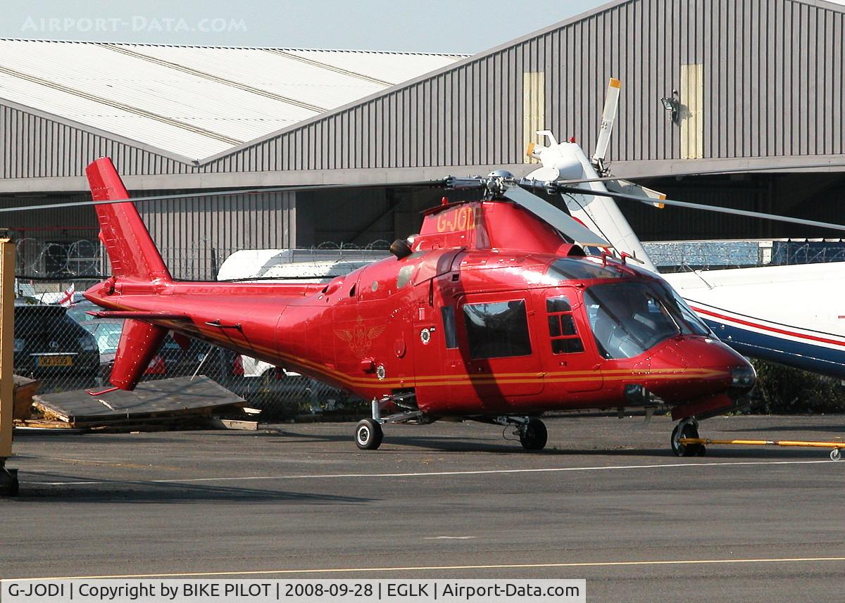 G-JODI, 1984 Agusta A109A II C/N 7265, PARKED IN THE PREMIAR COMPOUND
