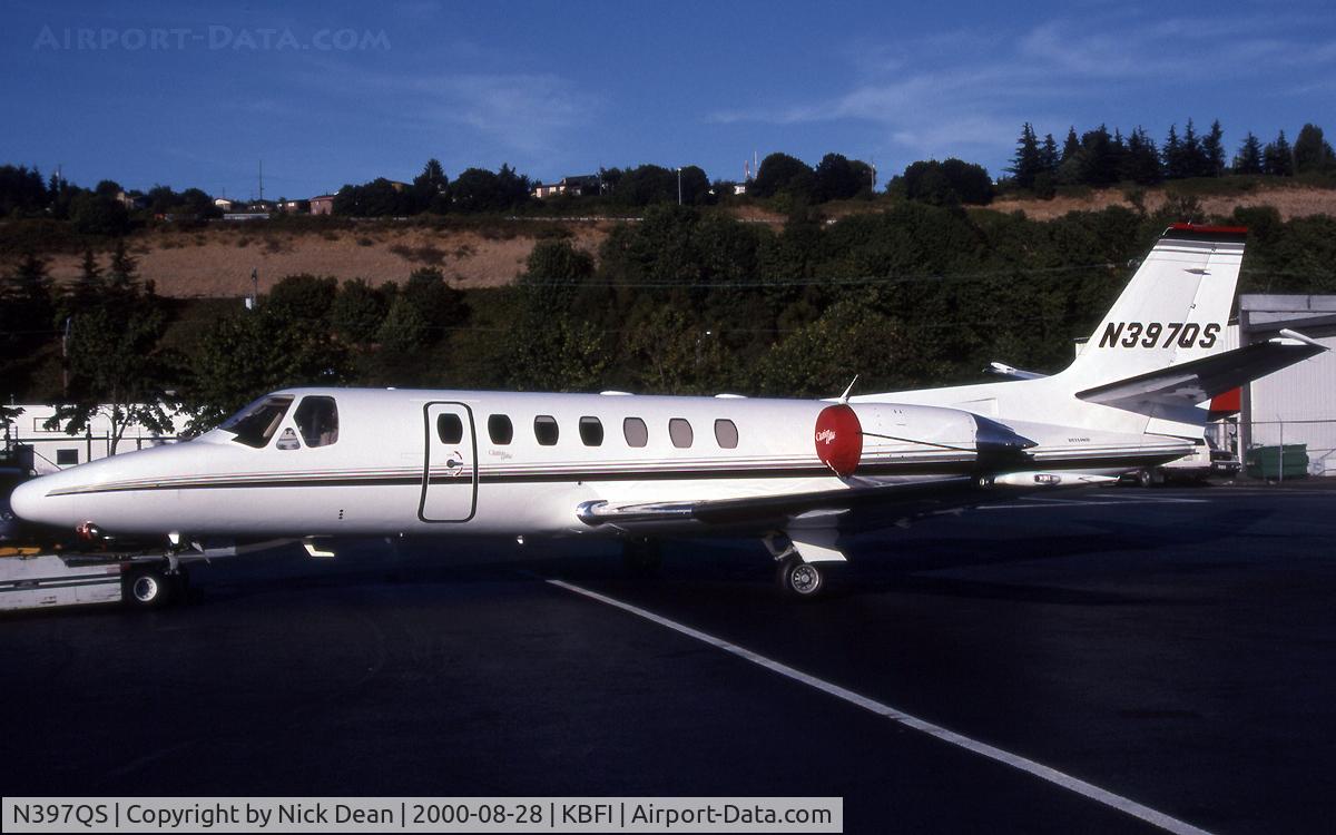 N397QS, 2007 Cessna 680 Citation Sovereign C/N 680-0144, KBFI (Seen here as N397QS this C560 C/N 560-0531 was W/O 2nd May 2002 at Leakey-Real County airport TX overran the runway crossed a hwy and was DBF)