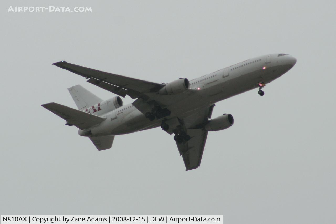 N810AX, 1986 McDonnell Douglas DC-10-30 C/N 48265, Omni Air International DC-10 over Grand Prairie Municipal headed for DFW