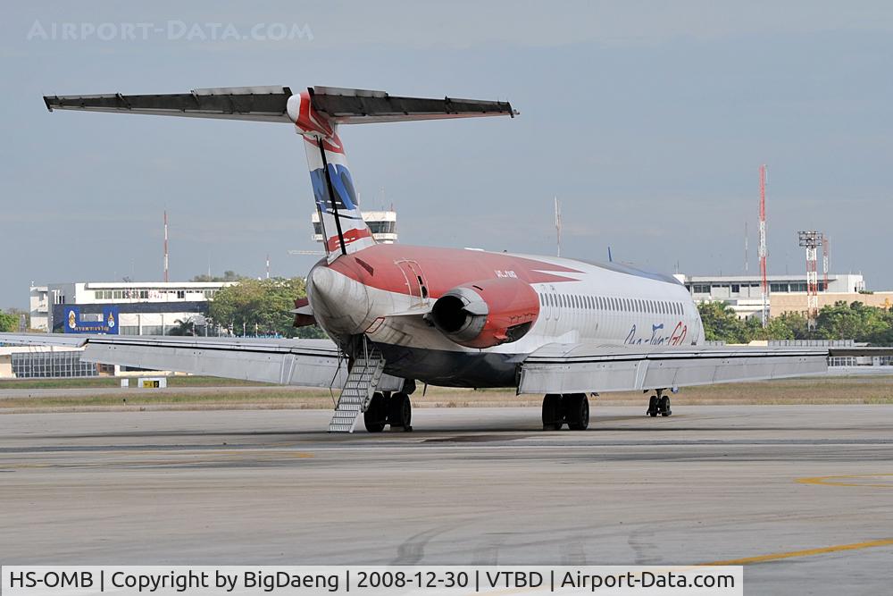 HS-OMB, 1986 McDonnell Douglas MD-82 (DC-9-82) C/N 49441, Single engine MD-82, because one engine was removed.