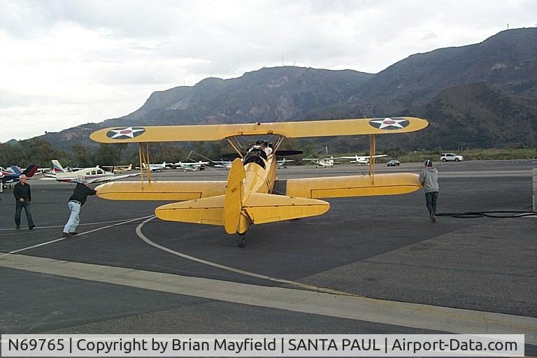N69765, 1941 Boeing A75N1 (PT17) C/N 75-1044, Steve McQueens plane at Santa Paula McQueen days in 2008