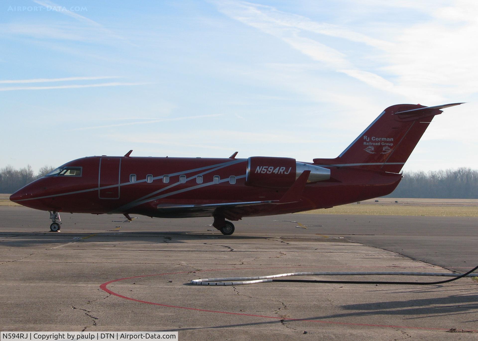 N594RJ, 1988 Canadair Challenger 601-3A (CL-600-2B16) C/N 5029, Parked at the Downtown Shreveport airport.