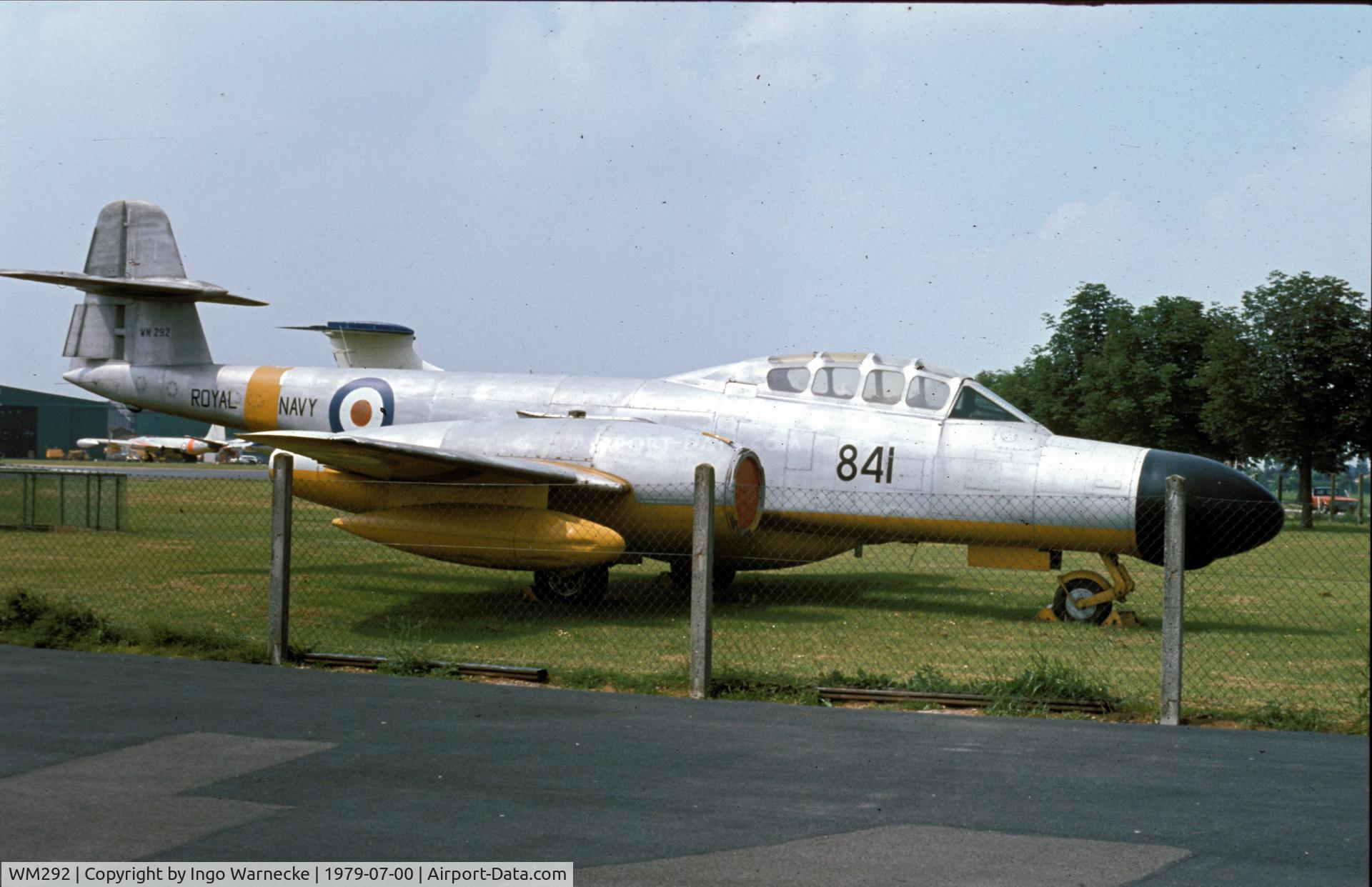 WM292, 1952 Gloster Meteor TT.20 C/N Not found WM292, Gloster Meteor TT20 at the Fleet Air Arm Museum Yeovilton