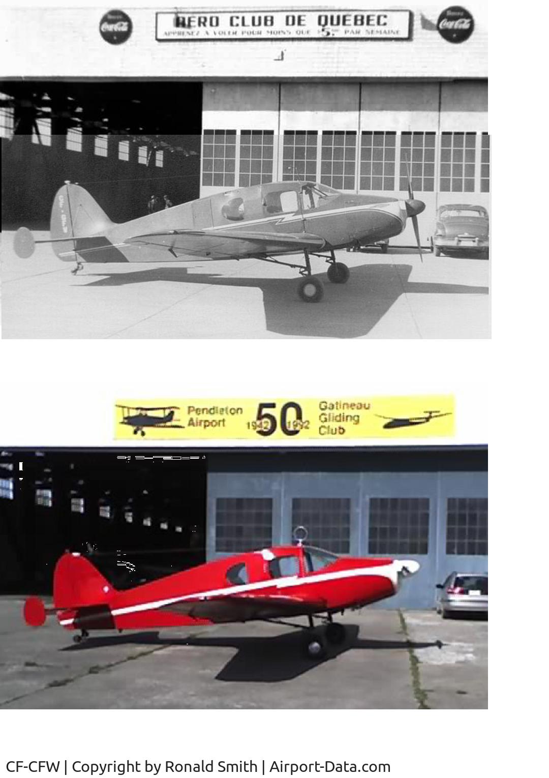 CF-CFW, 1947 Bellanca 14-13-2 Cruisair Senior C/N 1540, Photographs take about 60 years apart