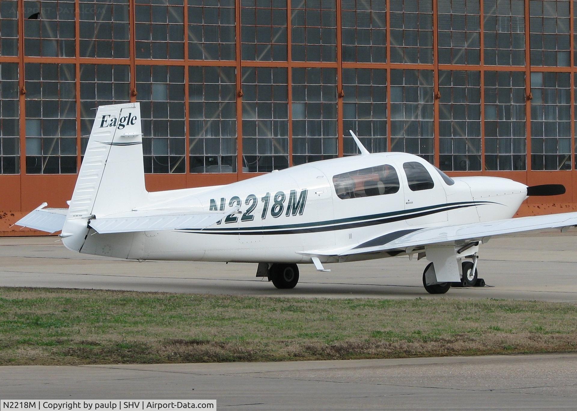 N2218M, 2000 Mooney M20S Eagle C/N 30-0050, Parked at Shreveport Regional.