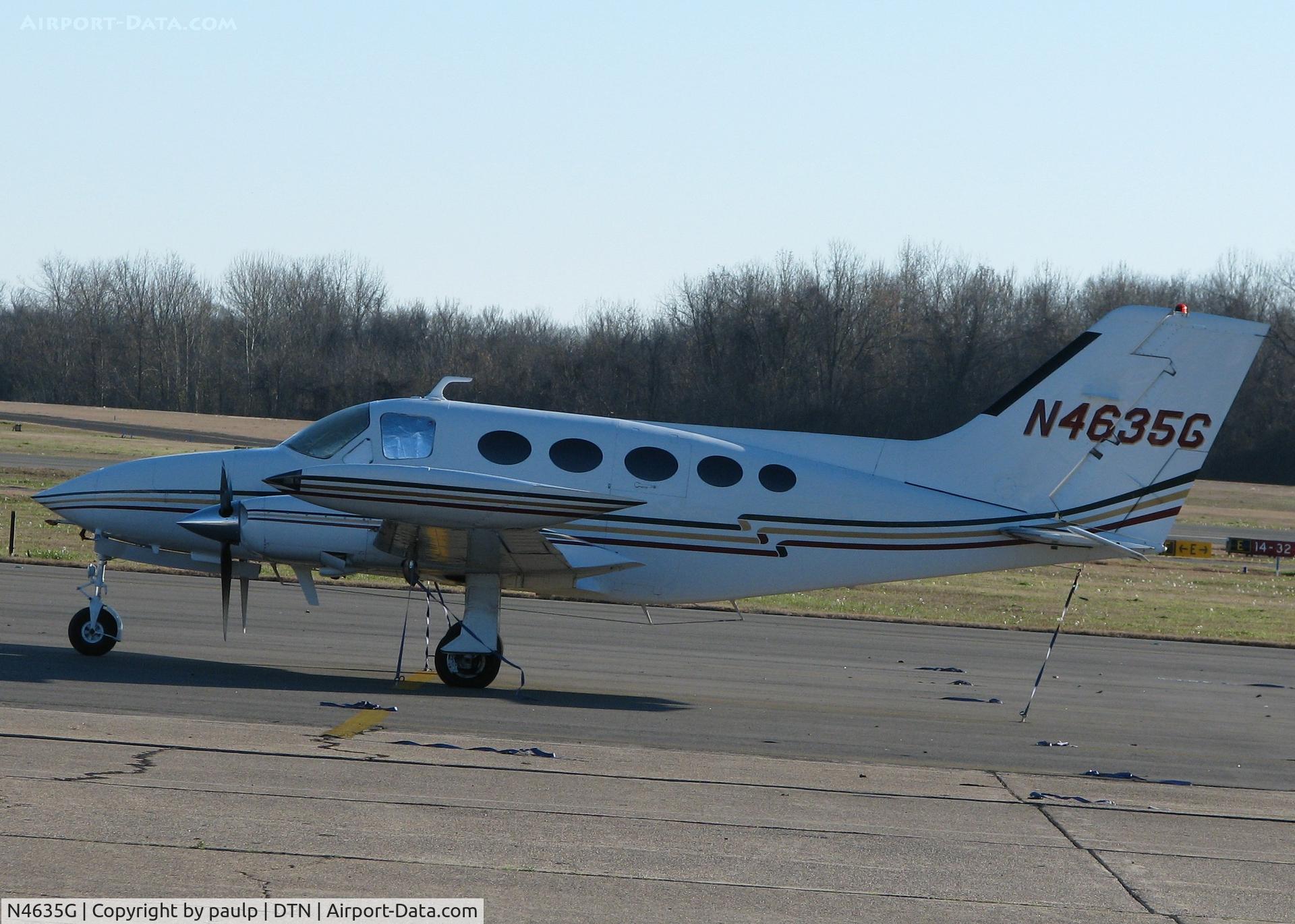 N4635G, 1977 Cessna 414 Chancellor C/N 414-0906, Parked at Downtown Shreveport.