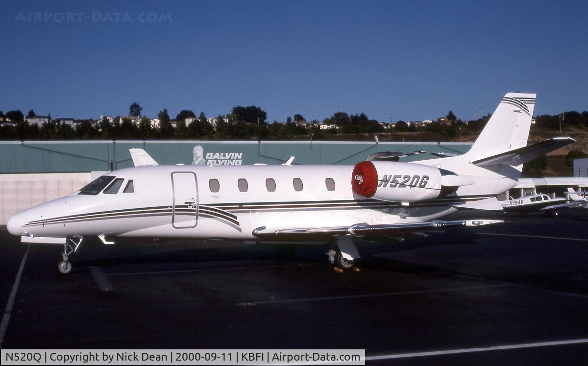 N520Q, 2000 Cessna 560XL C/N 560-5083, KBFI (Seen here as N520G this airframe is currently registered N520Q as posted)