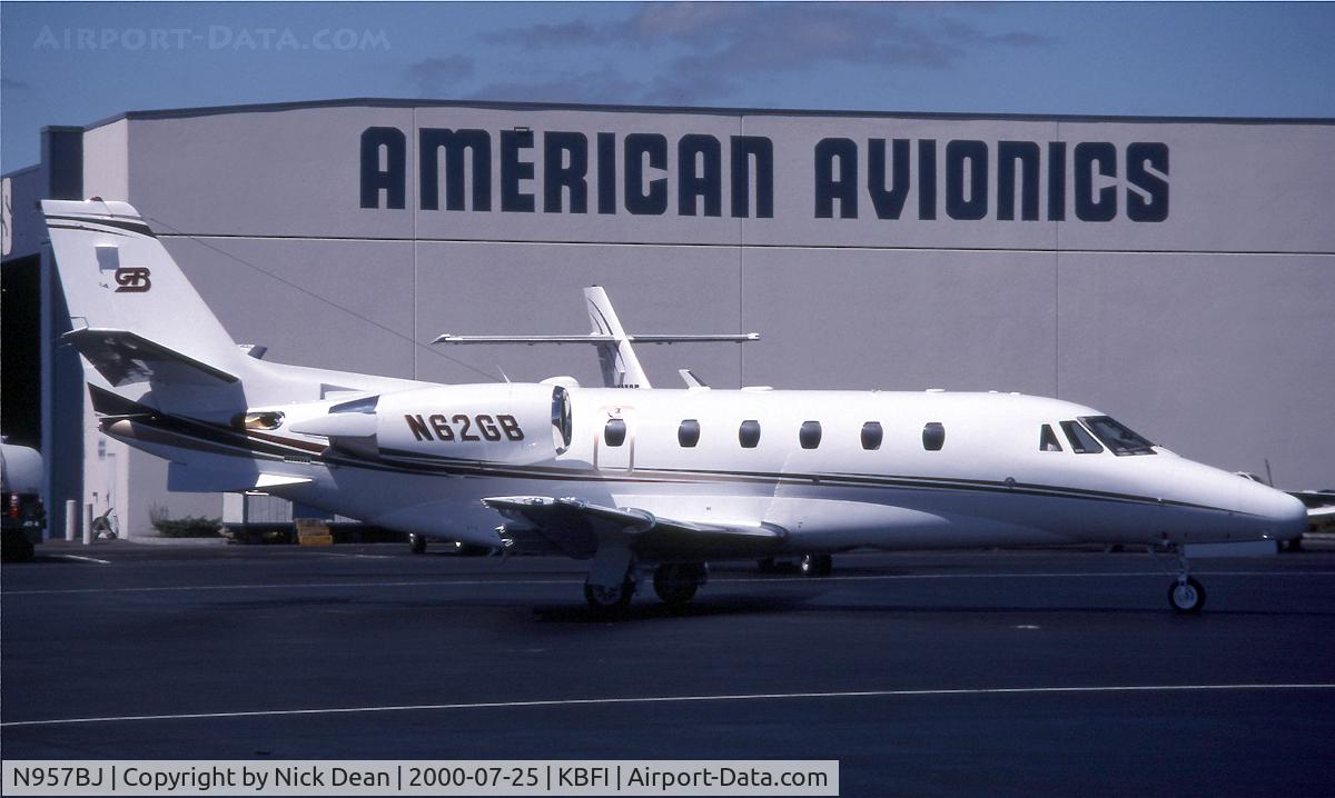 N957BJ, 2000 Cessna 560XL C/N 560-5086, KBFI (Seen here as N62GB and currently registered N957BJ as posted)