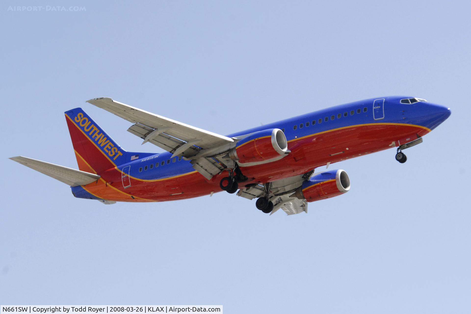 N661SW, 1985 Boeing 737-317 C/N 23173, Landing 24R at LAX