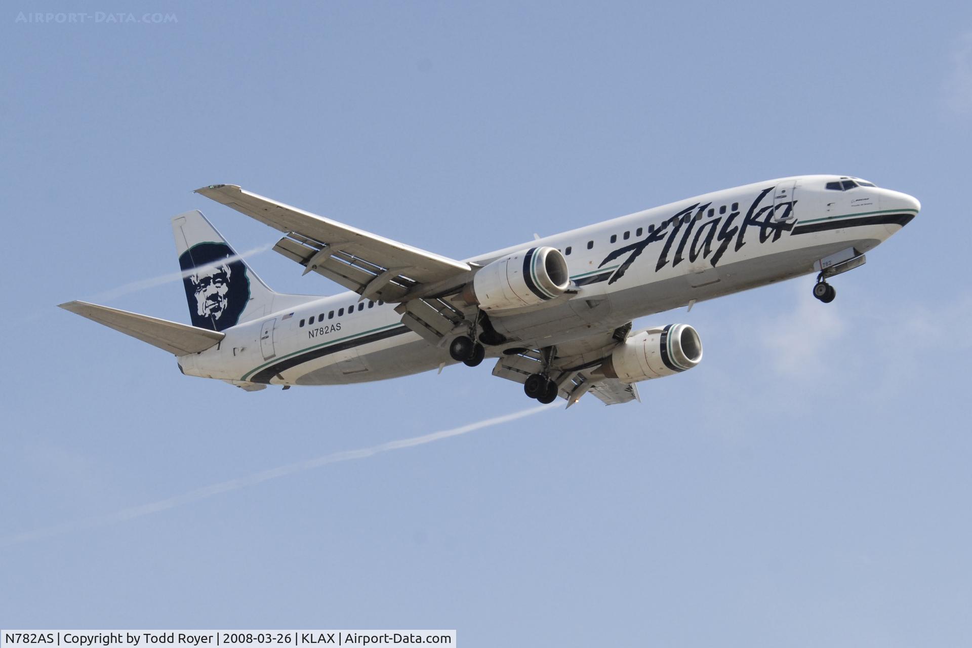 N782AS, 1994 Boeing 737-4Q8 C/N 25113, Landing 24R at LAX