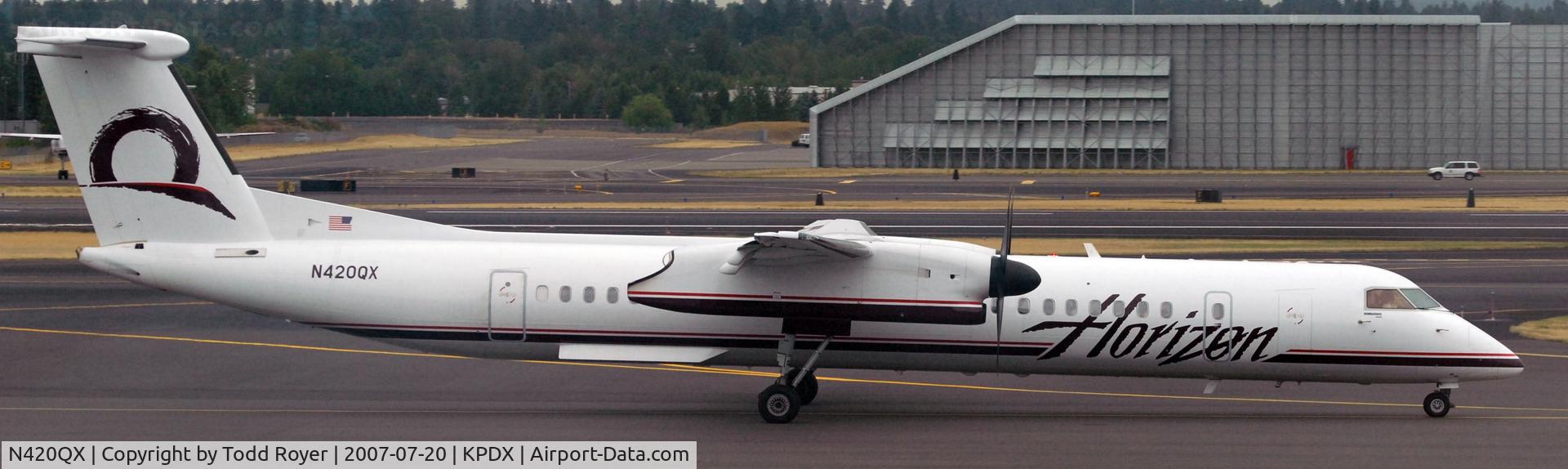N420QX, 2007 Bombardier DHC-8-402 Dash 8 C/N 4147, Taxi for departure