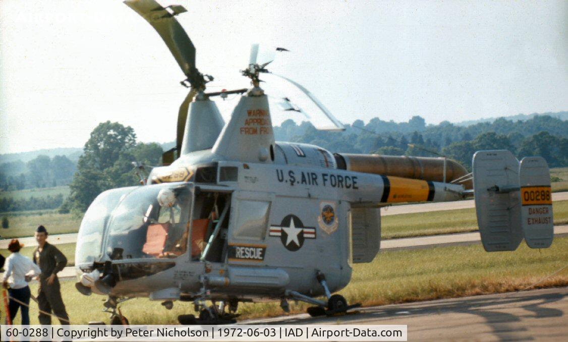 60-0288, Kaman HH-43F Huskie C/N 112, On duty at Transpo 72 at Dulles Airport