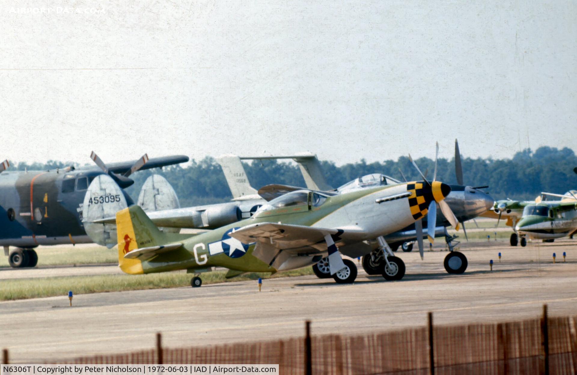 N6306T, 1960 North American/aero Classics P-51D C/N 44-74878, This Mustang was active at Transpo 72 held at Dulles Airport.