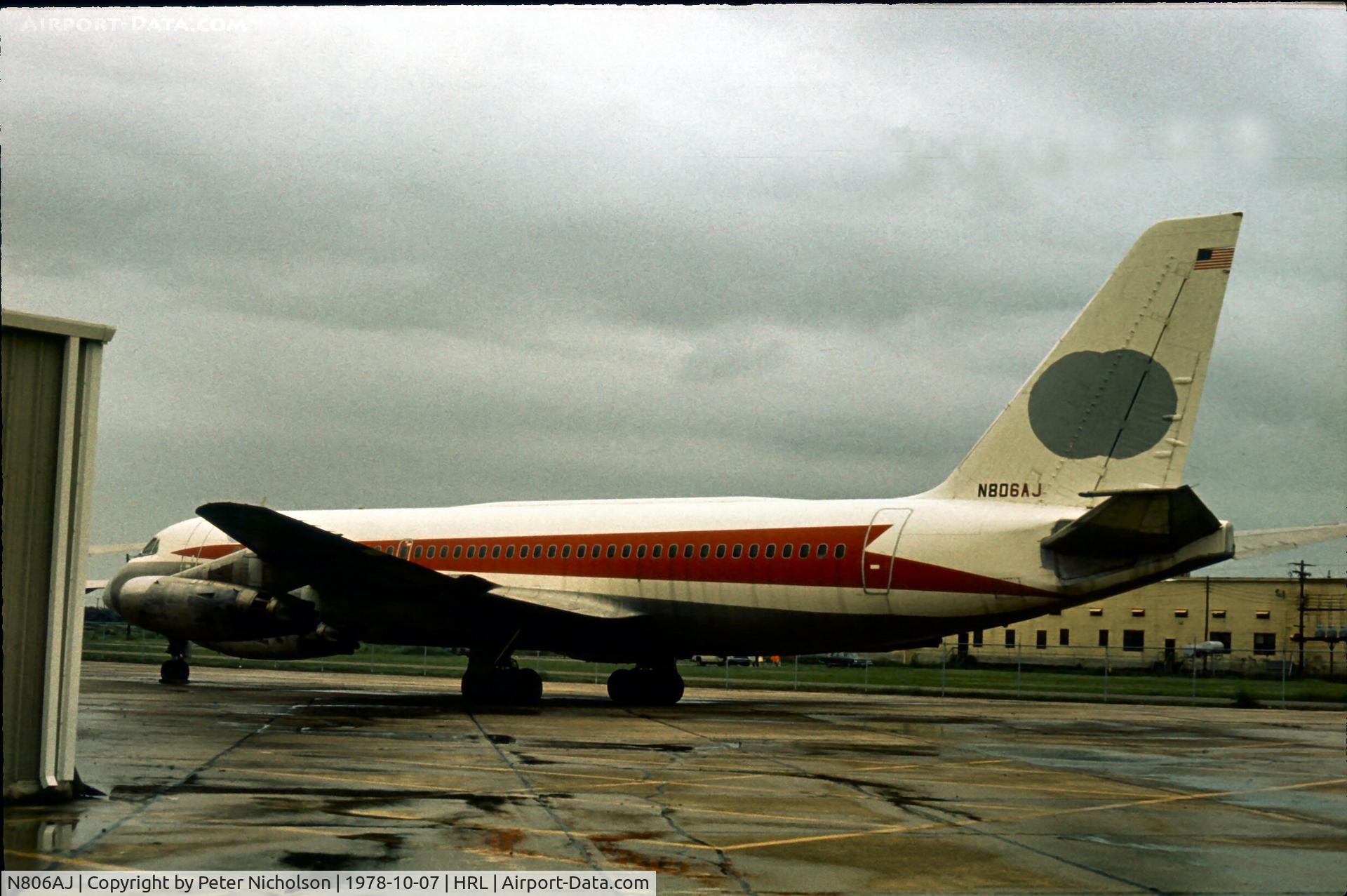 N806AJ, 1960 Convair 880-22-1 C/N 22-00-12, Ex TWA Convair 880 formerly N809TW seen outside American Jet Industries at Harlingen in October 1978.