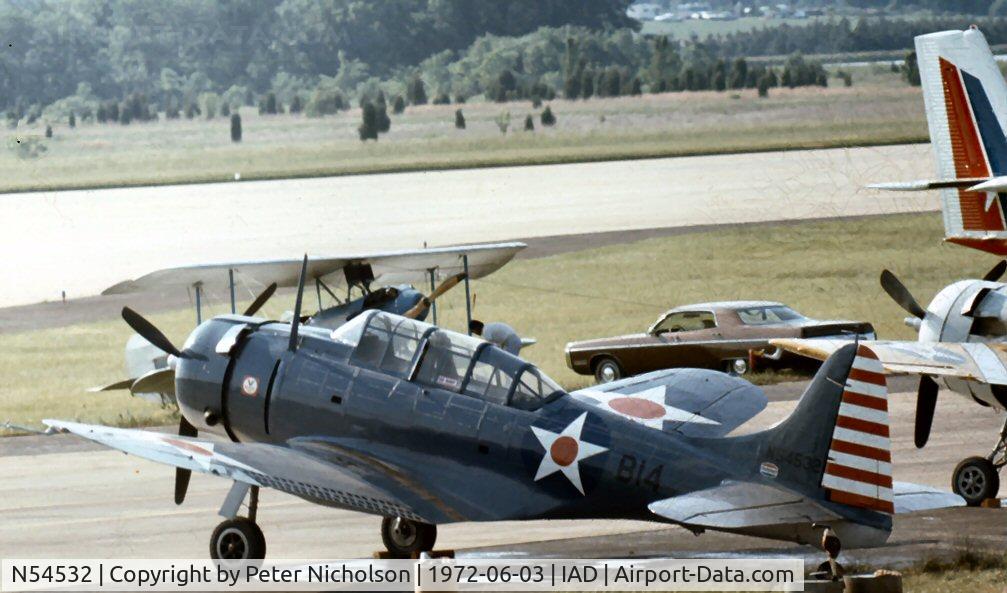 N54532, Douglas SBD-5 Dauntless C/N 54532, This SBD-5 Dauntless was flown by the Confederate Air Force to Transpo 72 at Dulles Airport.