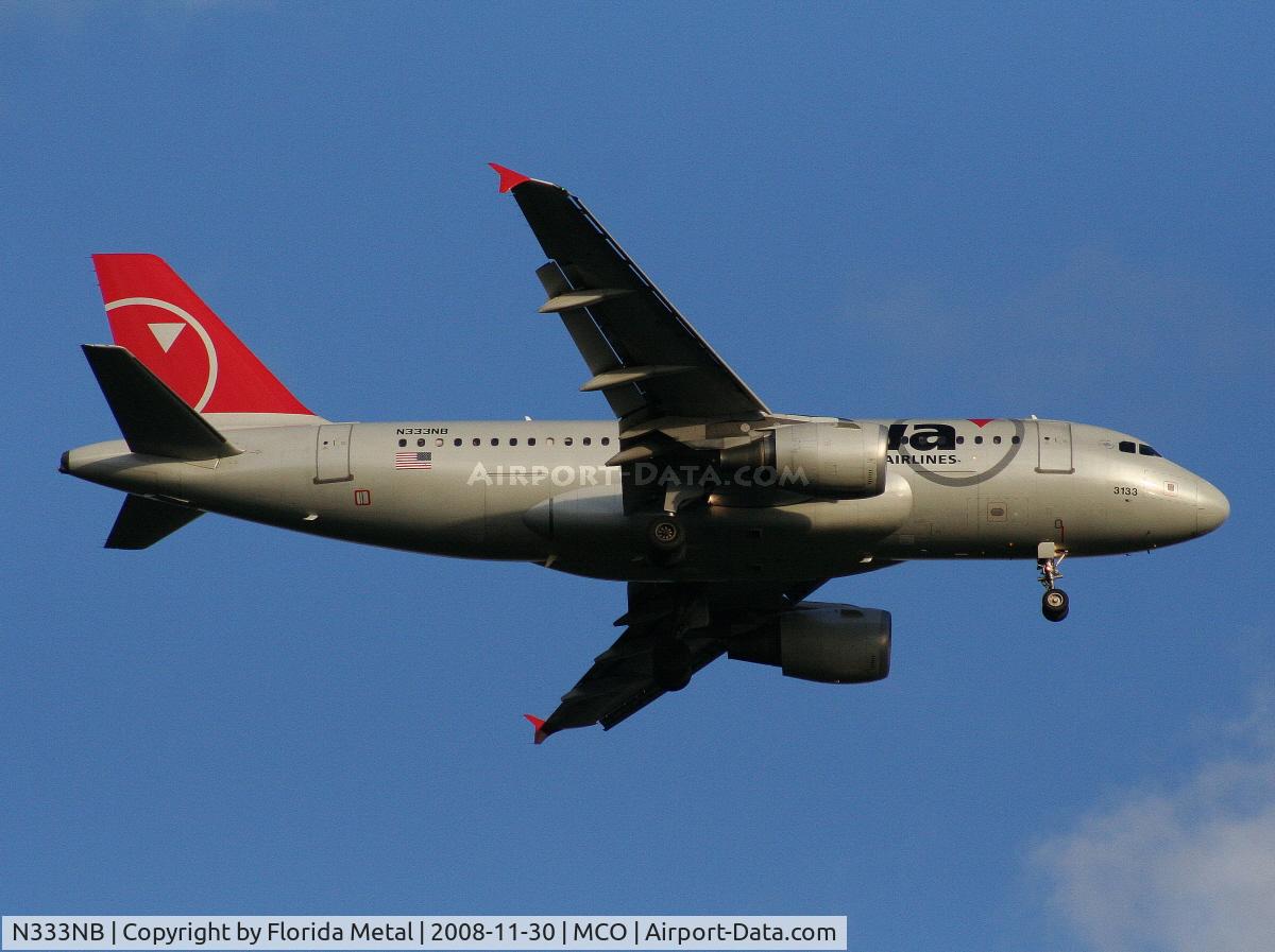 N333NB, 2001 Airbus A319-114 C/N 1582, Northwest A319