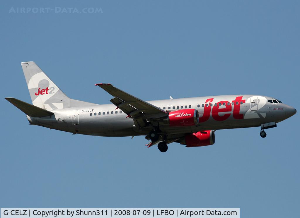 G-CELZ, 1986 Boeing 737-377(QC) C/N 23658, Landing rwy 32L