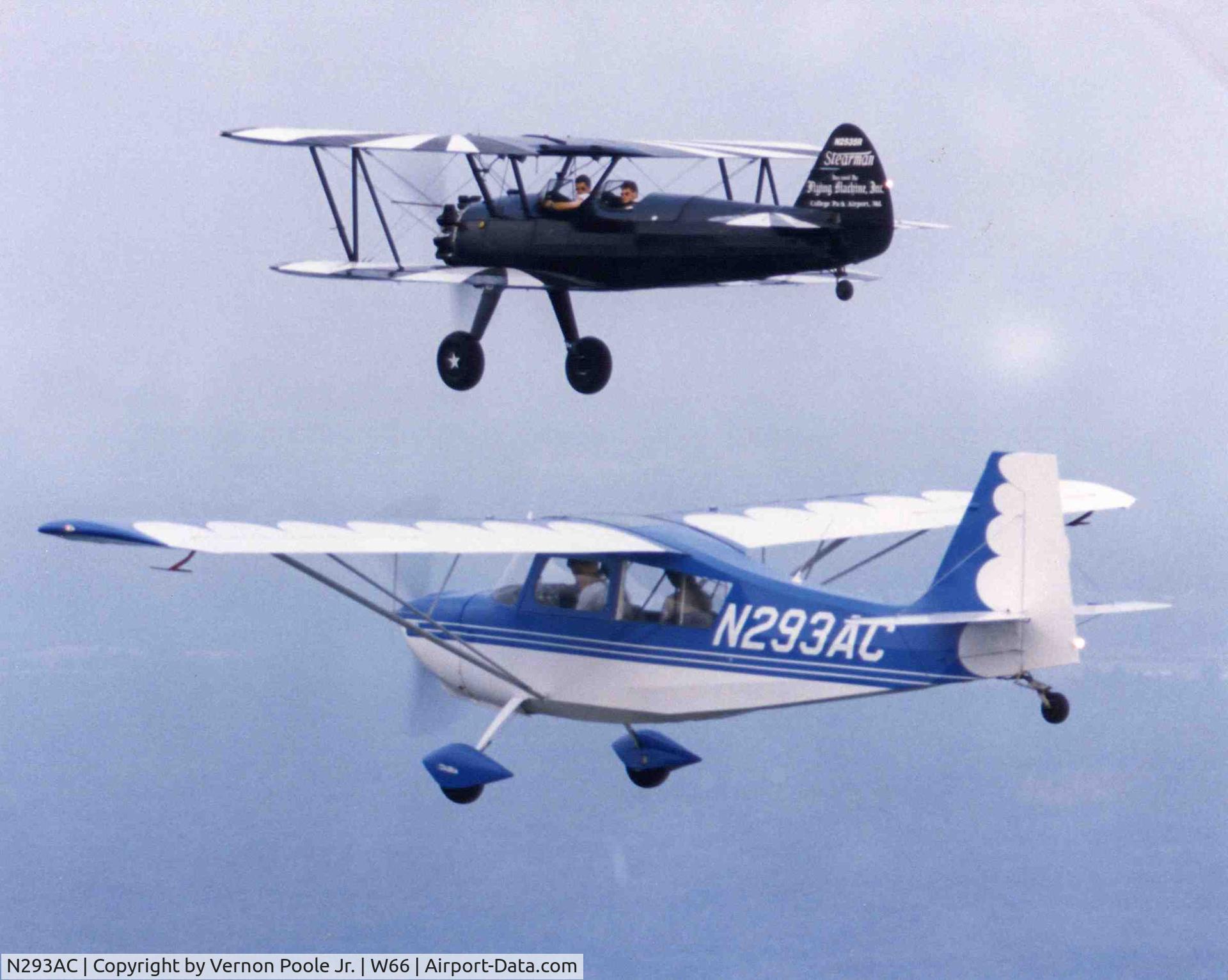 N293AC, 1995 Champion 7ECA Citabria C/N 1355-95, In formation with a Stearman over Virginia