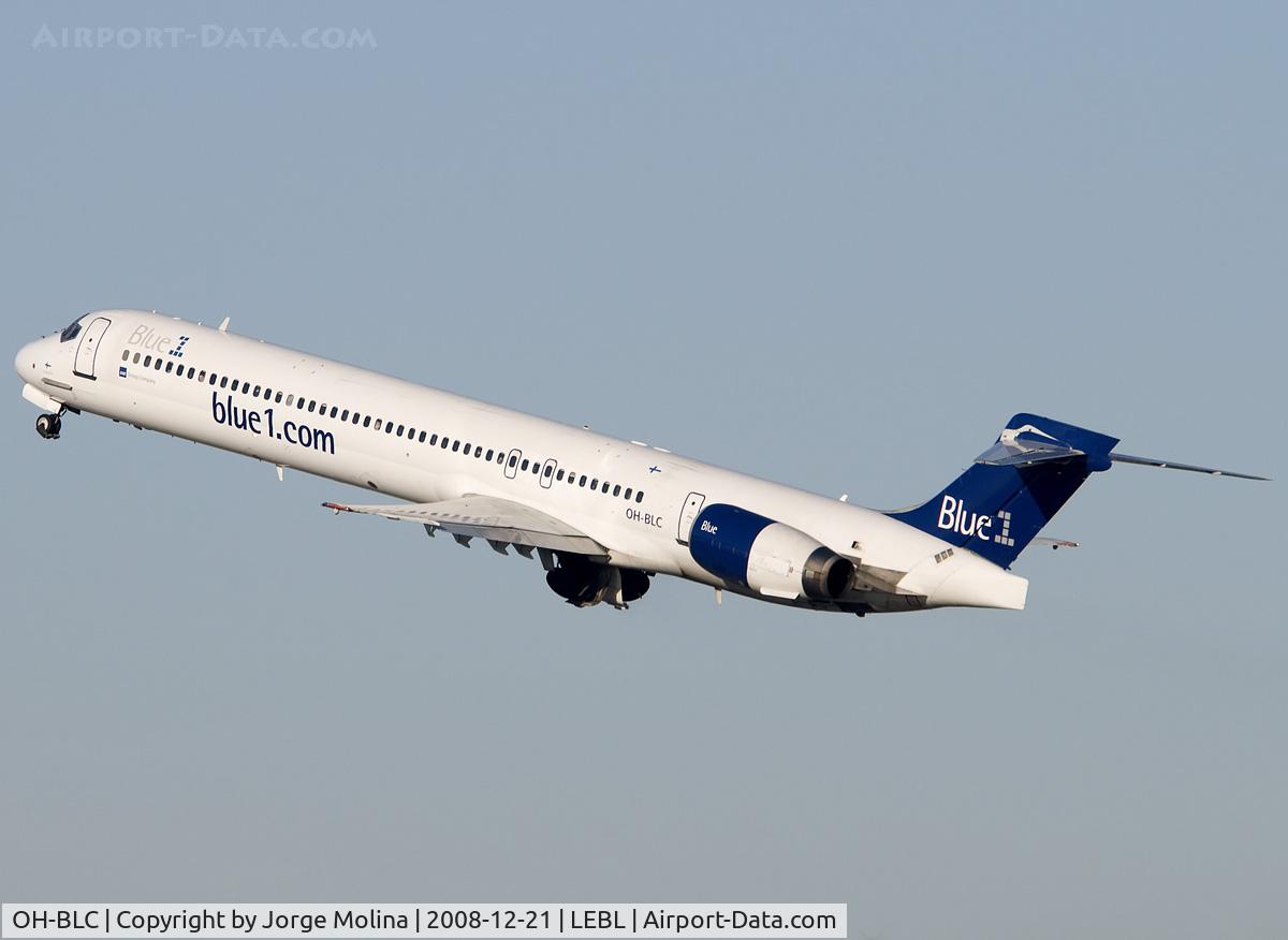 OH-BLC, 1996 McDonnell Douglas MD-90-30 C/N 53459, Taking off RWY 25L.