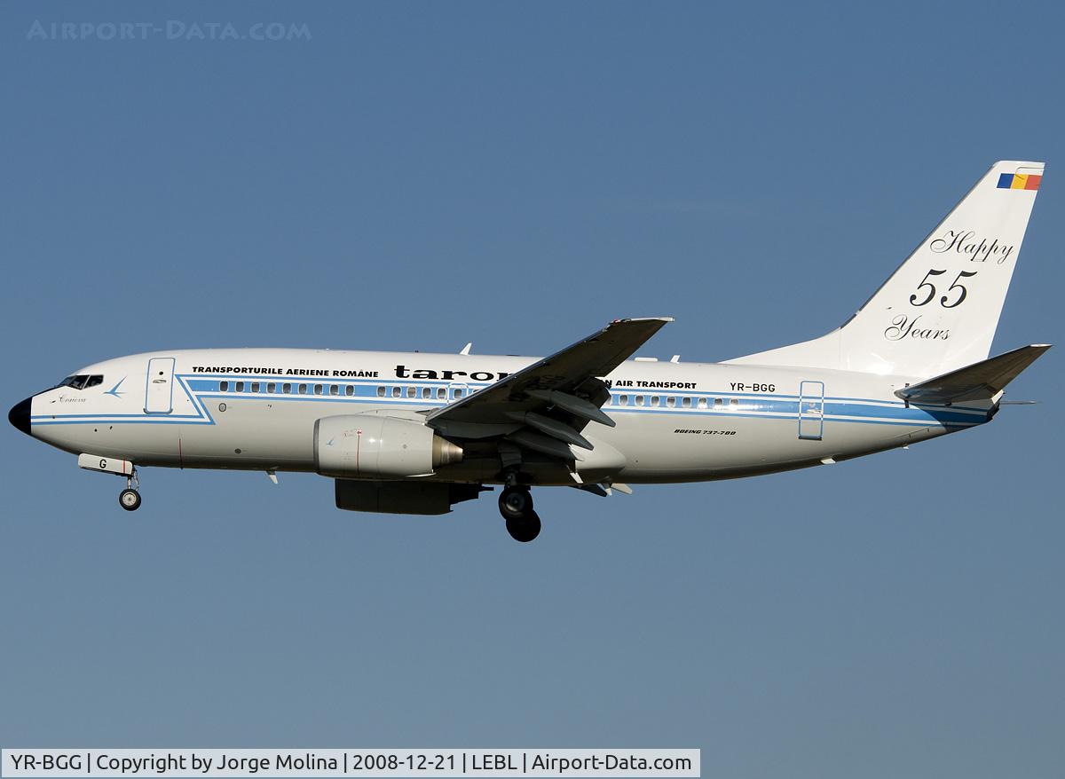 YR-BGG, 2001 Boeing 737-78J C/N 28442, With retro scheme allusive at the 55 years of activity.