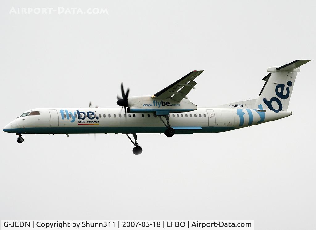 G-JEDN, 2003 De Havilland Canada DHC-8-402Q Dash 8 C/N 4078, Landing rwy 32L