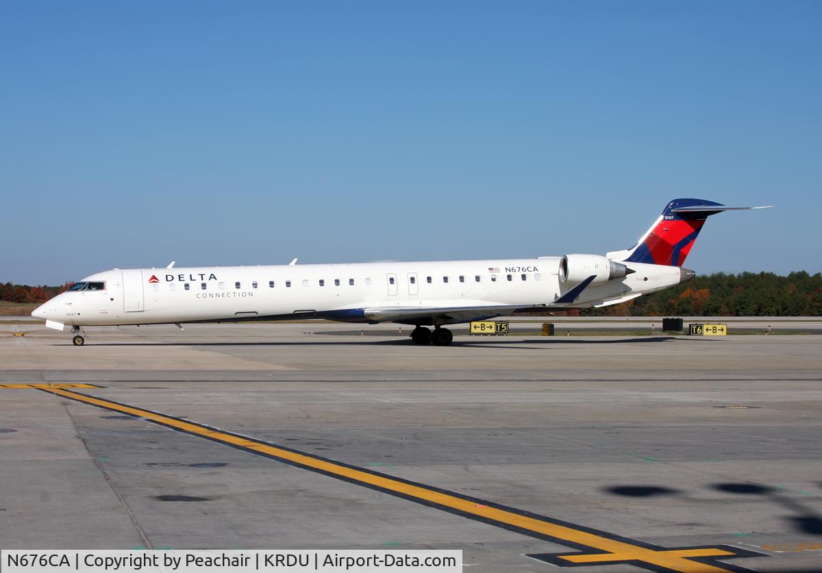 N676CA, 2007 Bombardier CRJ-900ER (CL-600-2D24) C/N 15127, Arriving at the new RDU Terminal A