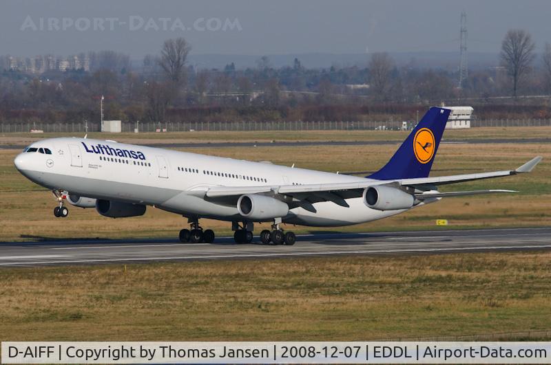 D-AIFF, 2001 Airbus A340-313X C/N 447, Take Off in DUS