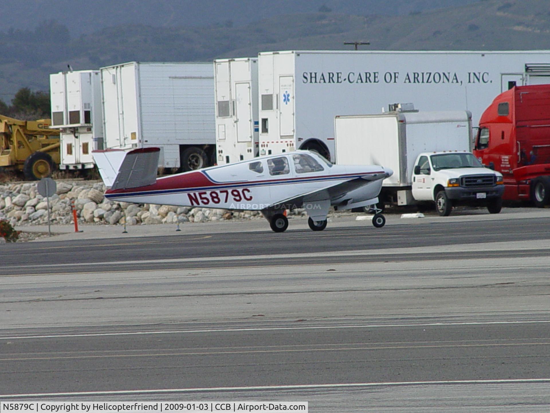 N5879C, 1951 Beech C35 Bonanza C/N D-2835, Fuel topped off and going to hanger