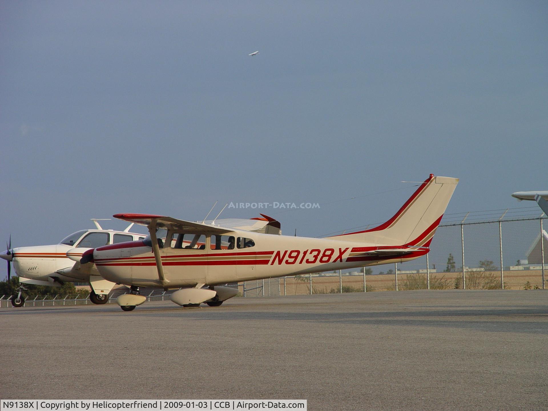 N9138X, 1961 Cessna 182D Skylane C/N 18253538, Parked at south fence of Cable