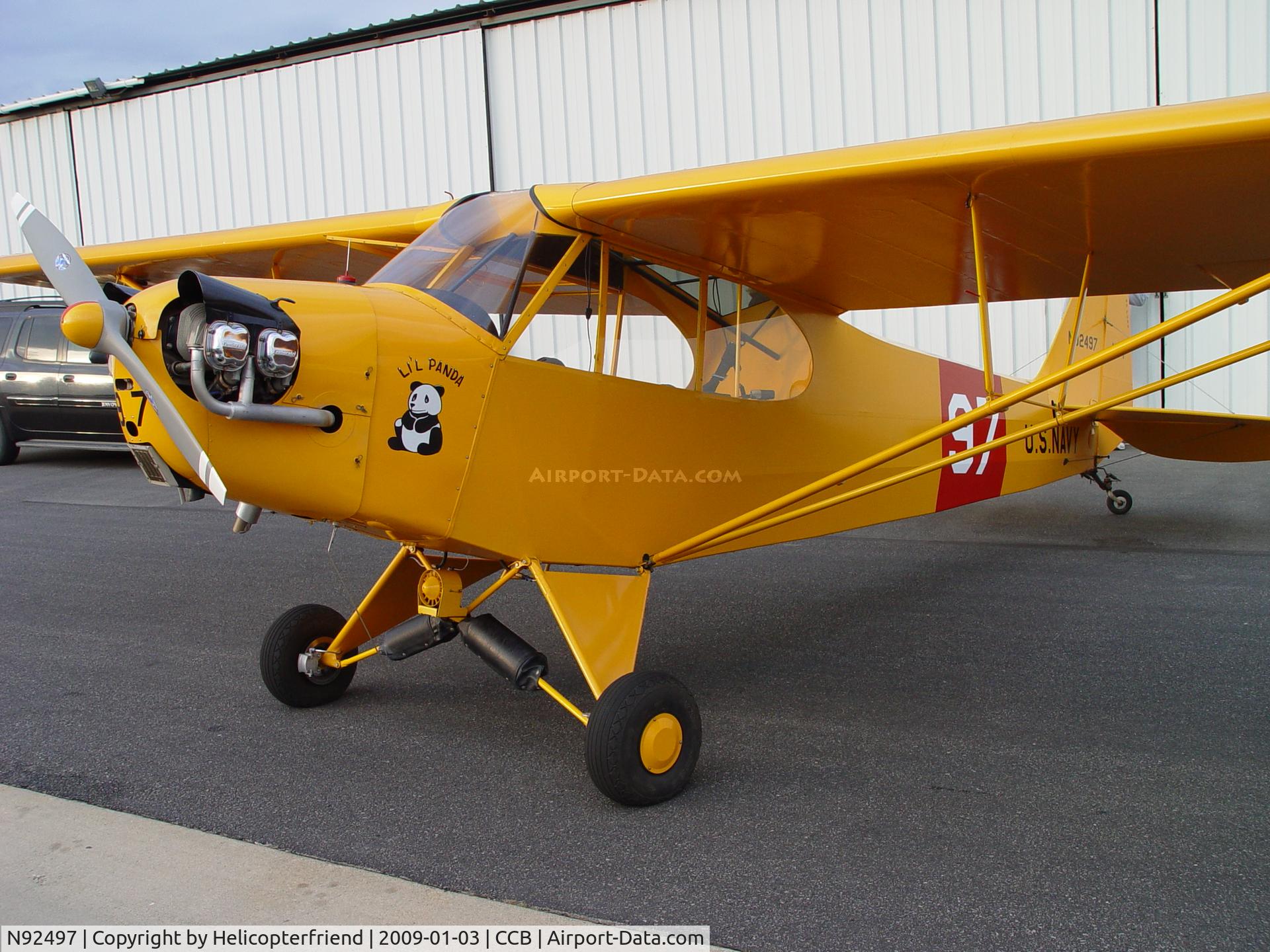 N92497, 1946 Piper J3C-65 Cub C/N 16921, Lil Panda nose art