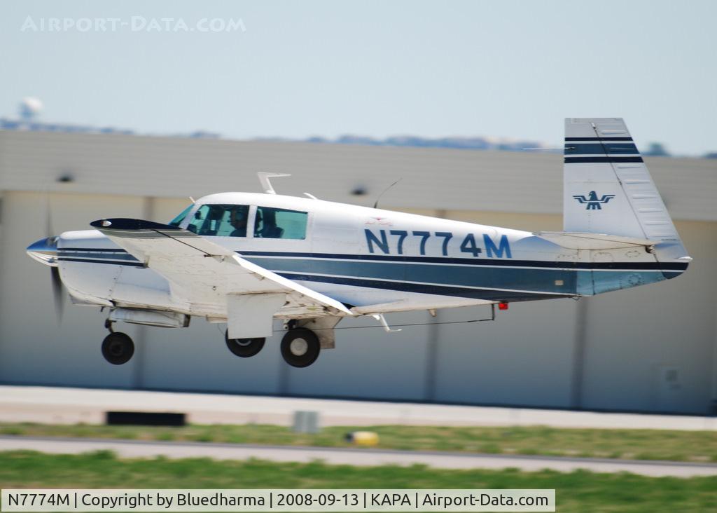 N7774M, 1974 Mooney M20C Ranger C/N 20-0020, On approach to 35L.
