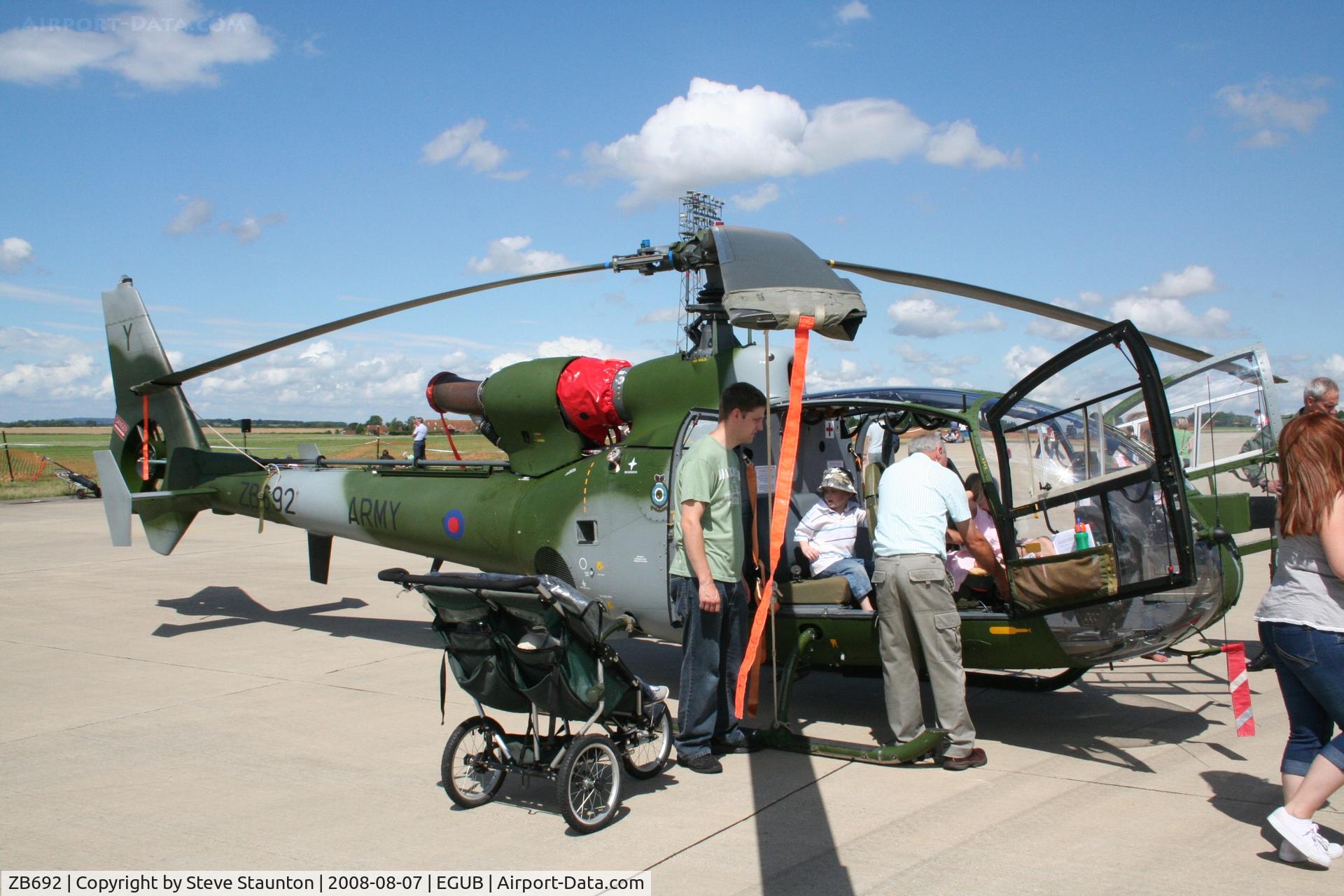 ZB692, Westland SA-341B Gazelle AH1 C/N WA2007, RAF Benson Families Day, RAF Benson, Oxfordshire, England - August 2008