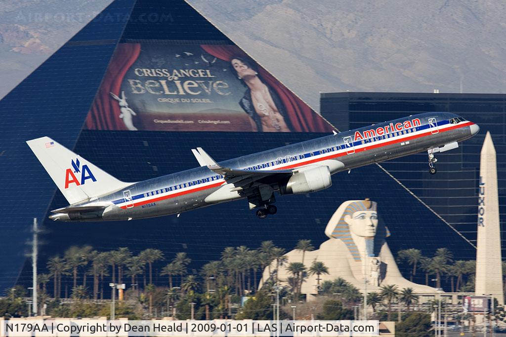 N179AA, 2002 Boeing 757-223 C/N 32397, American Airlines N179AA (FLT AAL1554) departing RWY 1R enroute to Dallas/Ft Worth Int'l (KDFW).