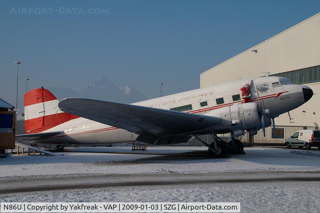 N86U, 1944 Douglas C-47A Skytrain (DC-3) C/N 13073, First Austrian DC3 Dakota Club DC3 painted as OE-LBC
